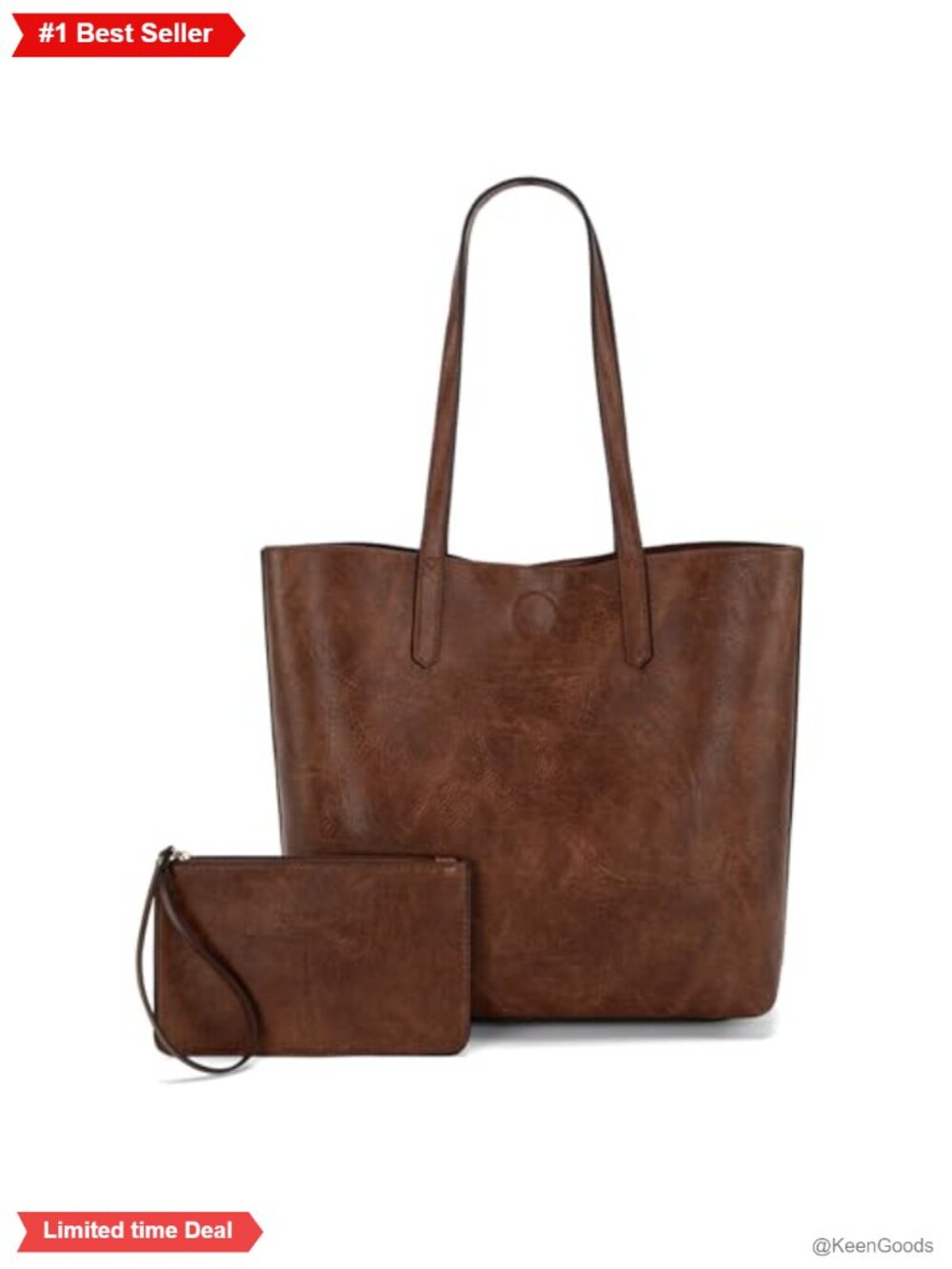 Faux Leather Hobo Tote Bag Top Handle Shoulder Purse with Pouch